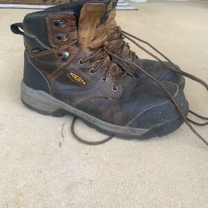 KEEN Brown and Black Men's Lace-Up Work Boots